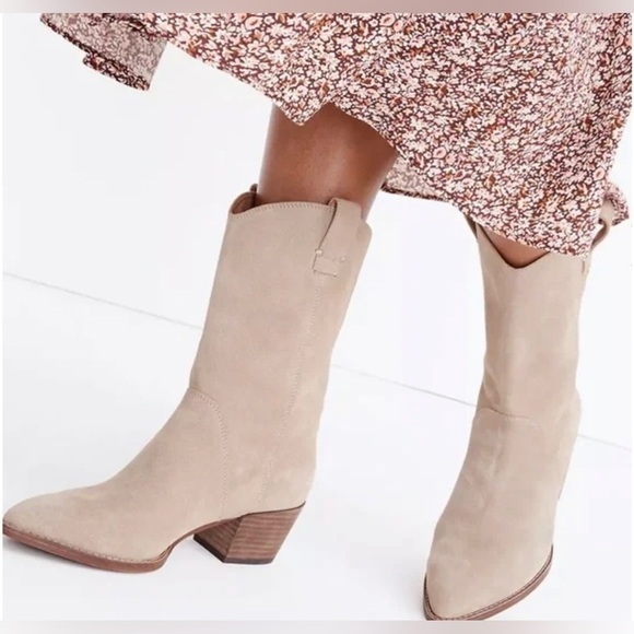 Madewell Shoes - Madewell The Cassity Tall Western Suede Boot Walnut Shell sz 7.5 NG673‎
